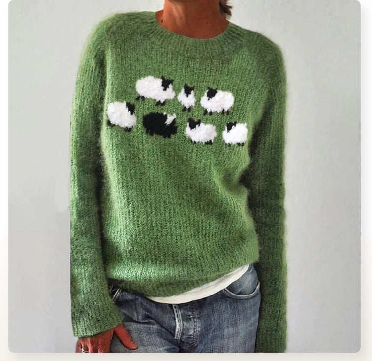 Elina – Wool Winter Sweater with Ethnic Patterns