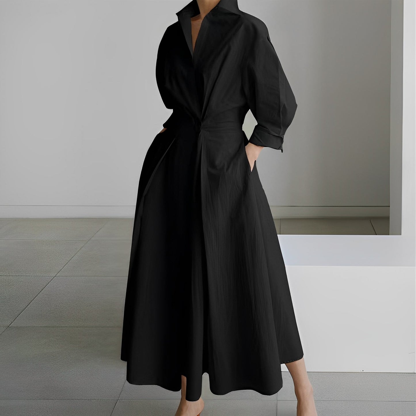 Elise – Minimalistyczna Koszulowa Sukienka