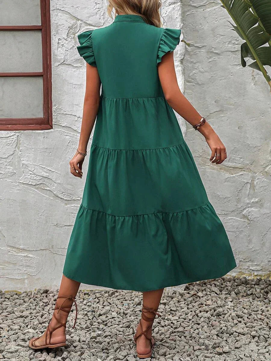 Summer midi dress with ruffles – comfort and style in one