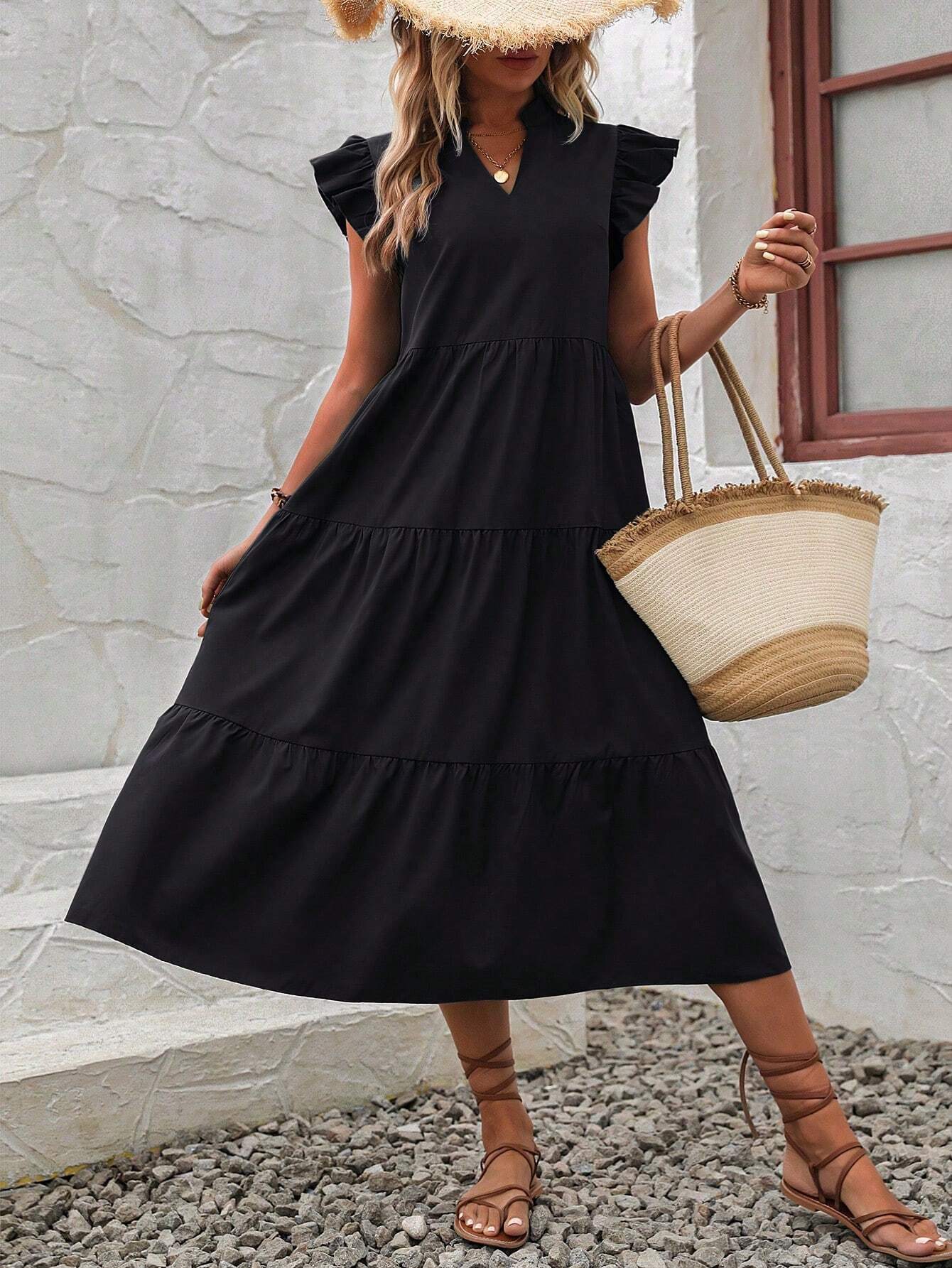 Summer midi dress with ruffles – comfort and style in one