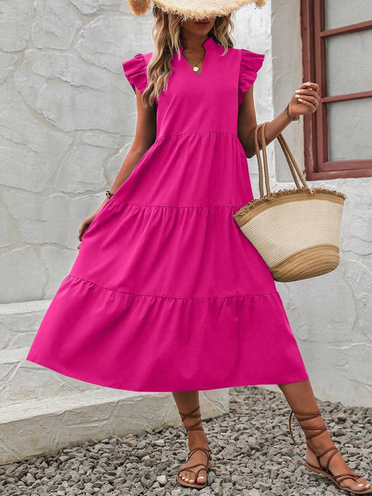 Summer midi dress with ruffles – comfort and style in one