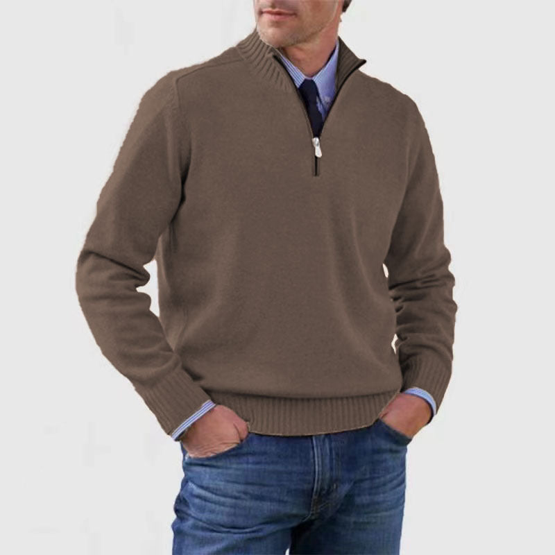 Oliver - Cotton sweater Cotton, polyester with a zipper under the neck elegant casual