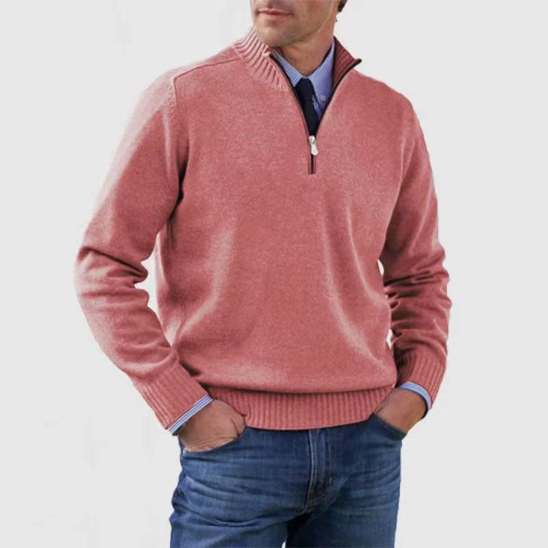 Oliver - Cotton sweater Cotton, polyester with a zipper under the neck elegant casual