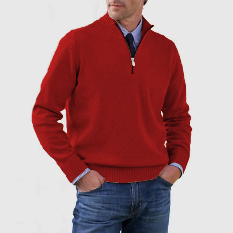 Oliver - Cotton sweater Cotton, polyester with a zipper under the neck elegant casual