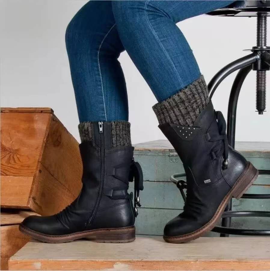 Isla - Women's winter boots in purple leather with insulation, fashionable