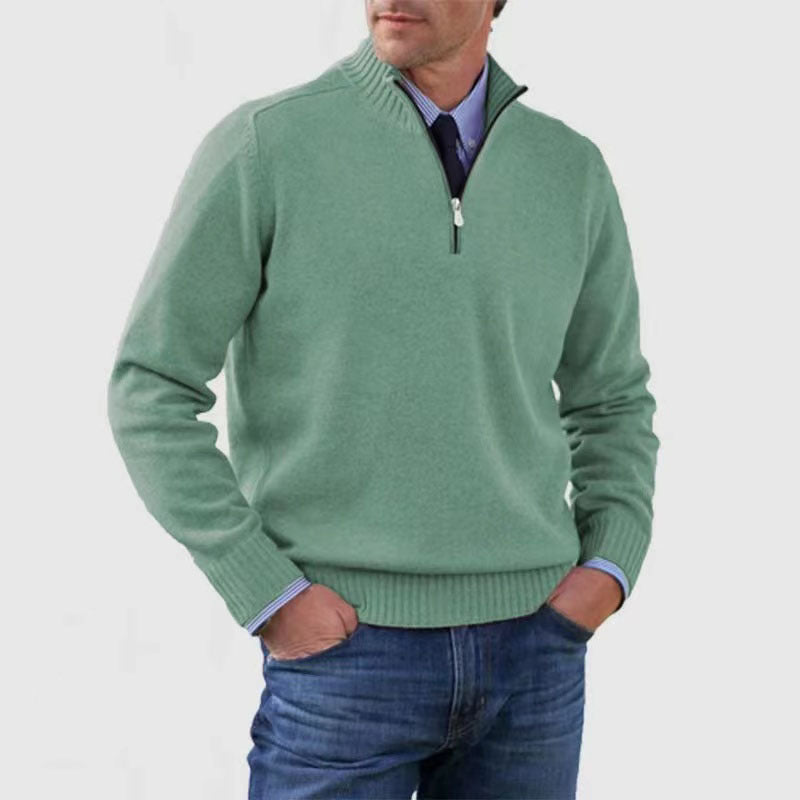 Oliver - Cotton sweater Cotton, polyester with a zipper under the neck elegant casual