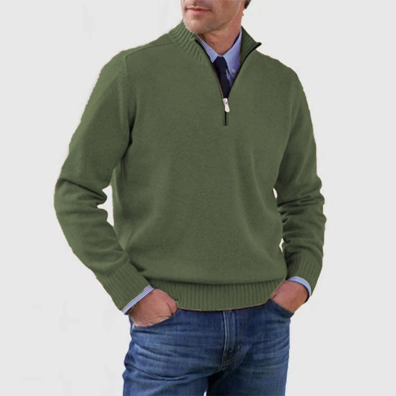 Oliver - Cotton sweater Cotton, polyester with a zipper under the neck elegant casual
