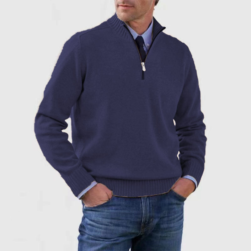 Oliver - Cotton sweater Cotton, polyester with a zipper under the neck elegant casual