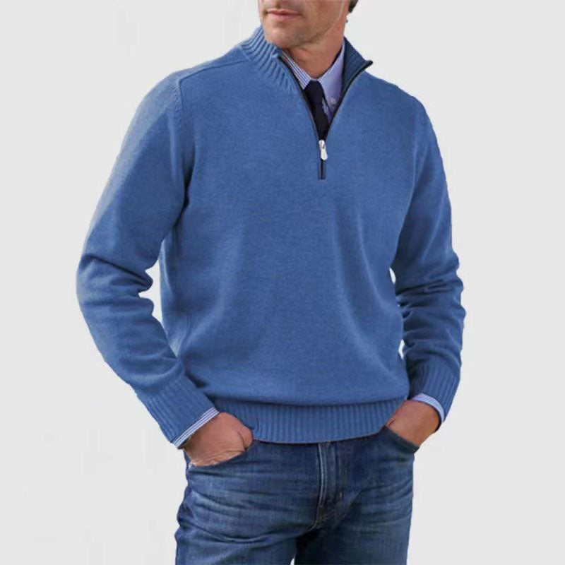 Oliver - Cotton sweater Cotton, polyester with a zipper under the neck elegant casual