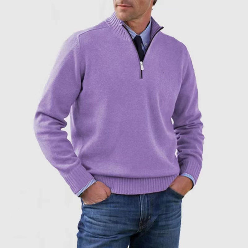 Oliver - Cotton sweater Cotton, polyester with a zipper under the neck elegant casual