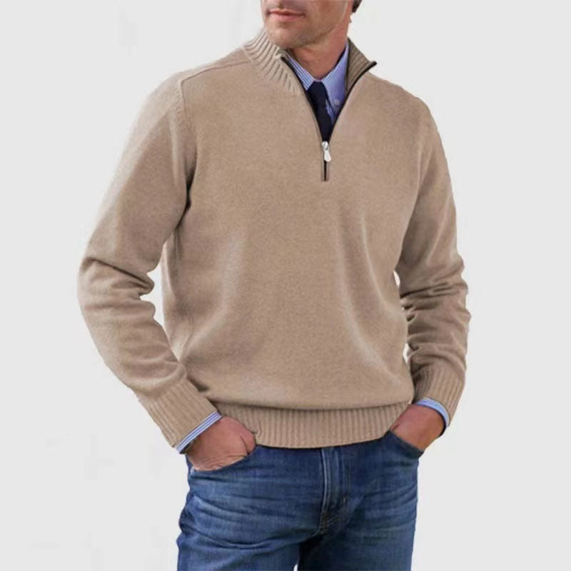 Oliver - Cotton sweater Cotton, polyester with a zipper under the neck elegant casual