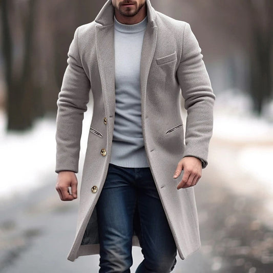 Męski płaszcz elegancki z klasycznym krojem