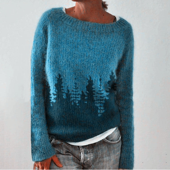Elina – Wool Winter Sweater with Ethnic Patterns