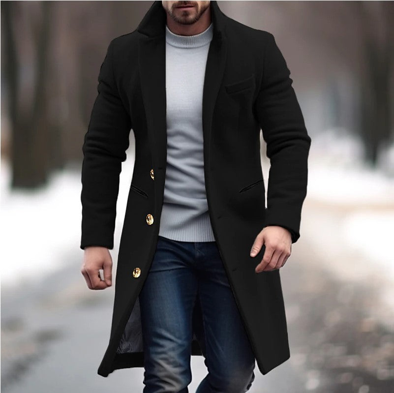 Męski płaszcz elegancki z klasycznym krojem
