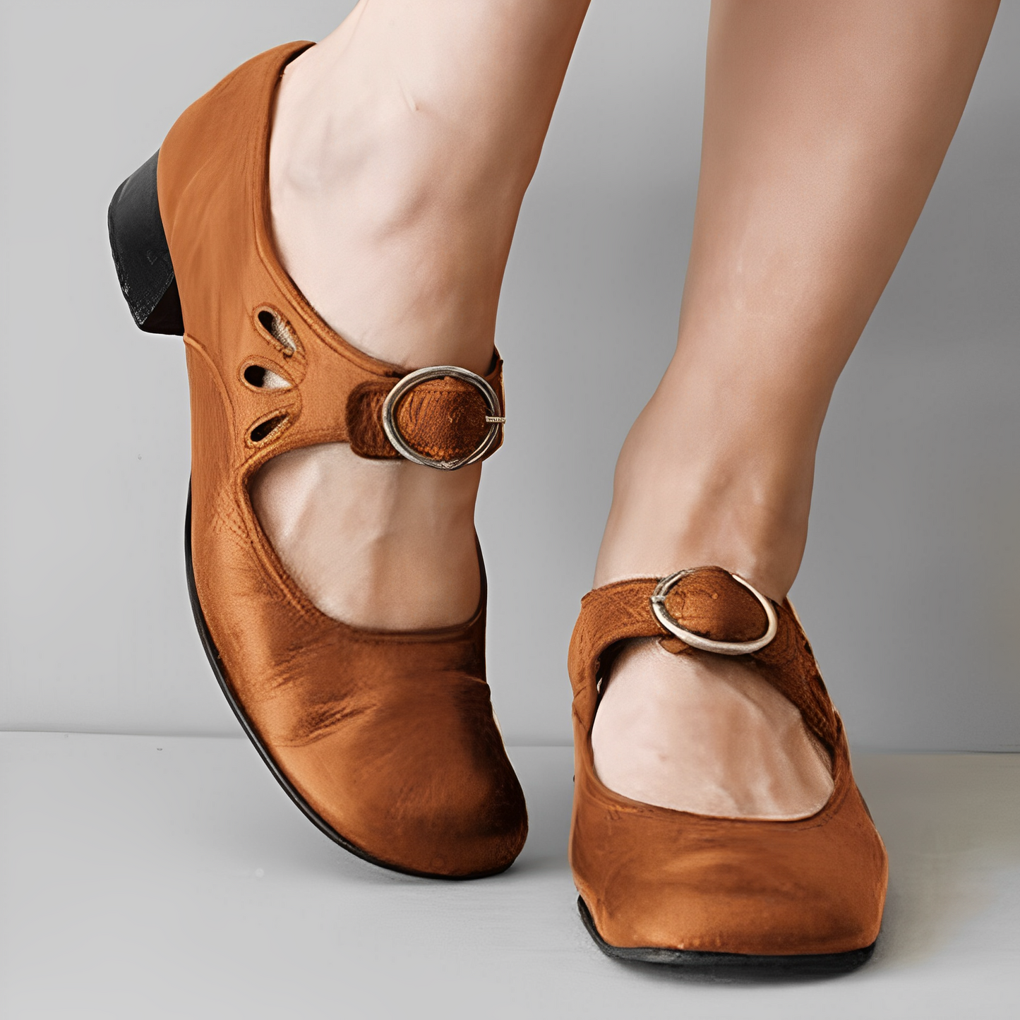 Damskie buty ortopedyczne Mary Jane z niskim obcasem