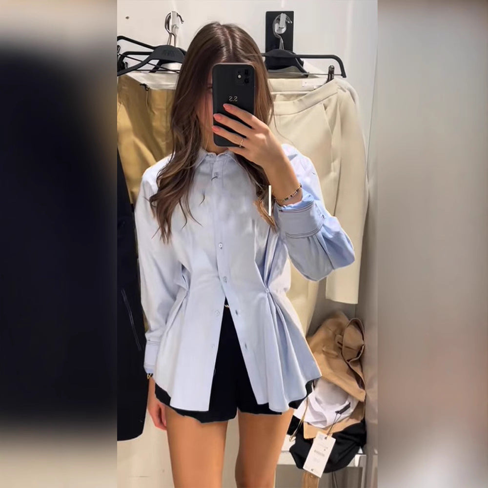 Damska bluzka w dużych rozmiarach z eleganckim detalem sznurowania Eloura-Moda