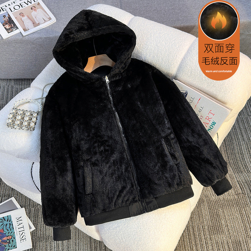 Damska bluza z kapturem z ociepleniem fleece z opcją odwrócenia Eloura-Moda