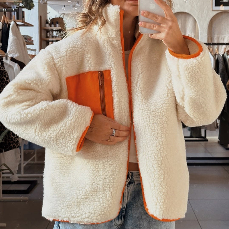 Damska bluza fleece z wysokim kołnierzem i praktycznym zamkiem błyskawicznym Eloura-Moda