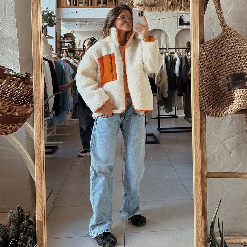 Damska bluza fleece z wysokim kołnierzem i praktycznym zamkiem błyskawicznym Eloura-Moda