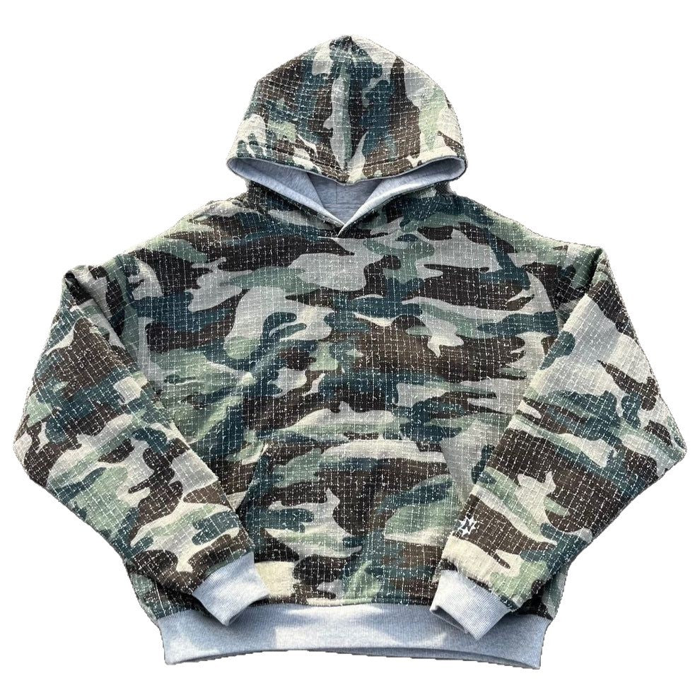 Damska bluza z kapturem z nowoczesnym camouflage wewnętrznym Eloura-Moda