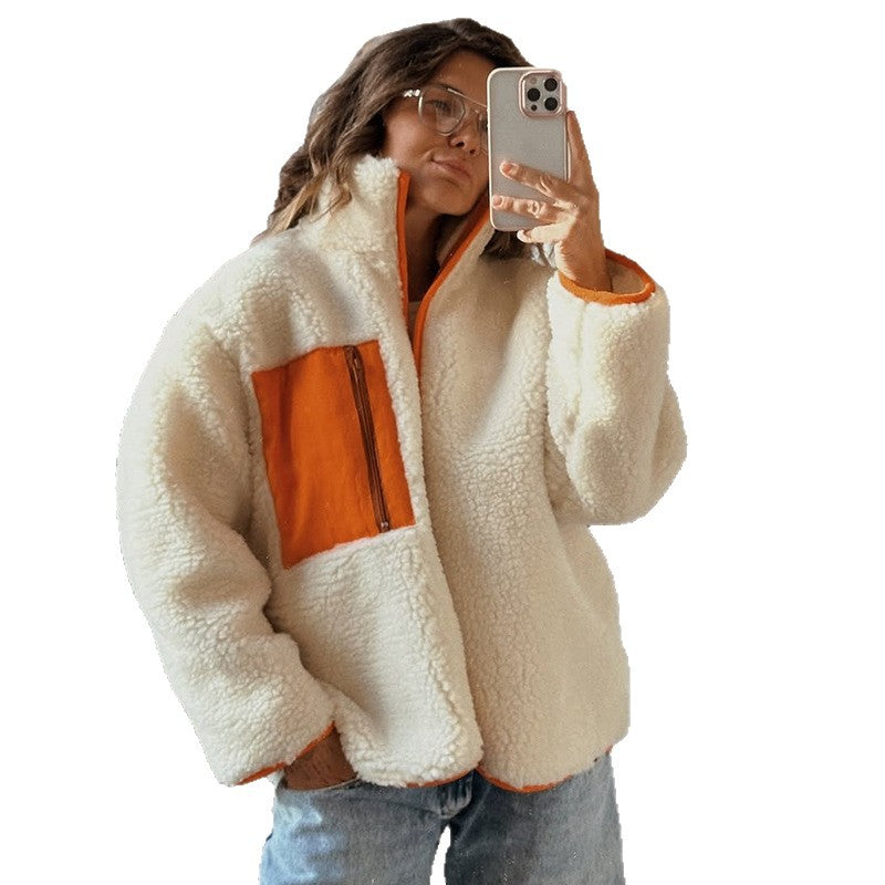 Damska bluza fleece z wysokim kołnierzem i praktycznym zamkiem błyskawicznym Eloura-Moda