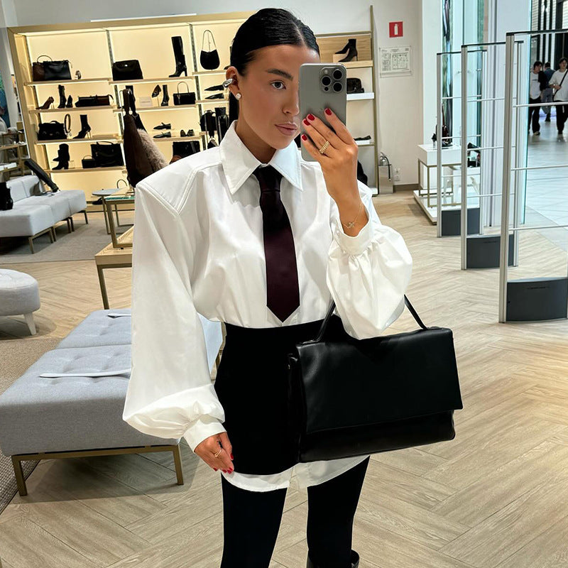Damka Oversized Bluzka z objętołowymi rękawami Eloura-Moda