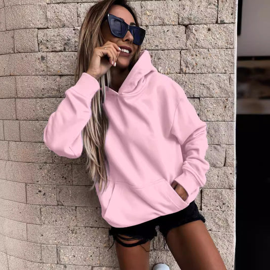 Damska bluza z kapturem z miękkim polarem wewnętrznym i luźnym krojem Eloura-Moda