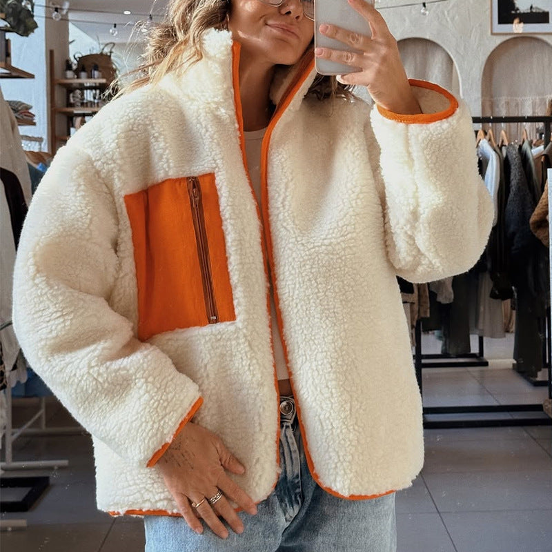 Damska bluza fleece z wysokim kołnierzem i praktycznym zamkiem błyskawicznym Eloura-Moda