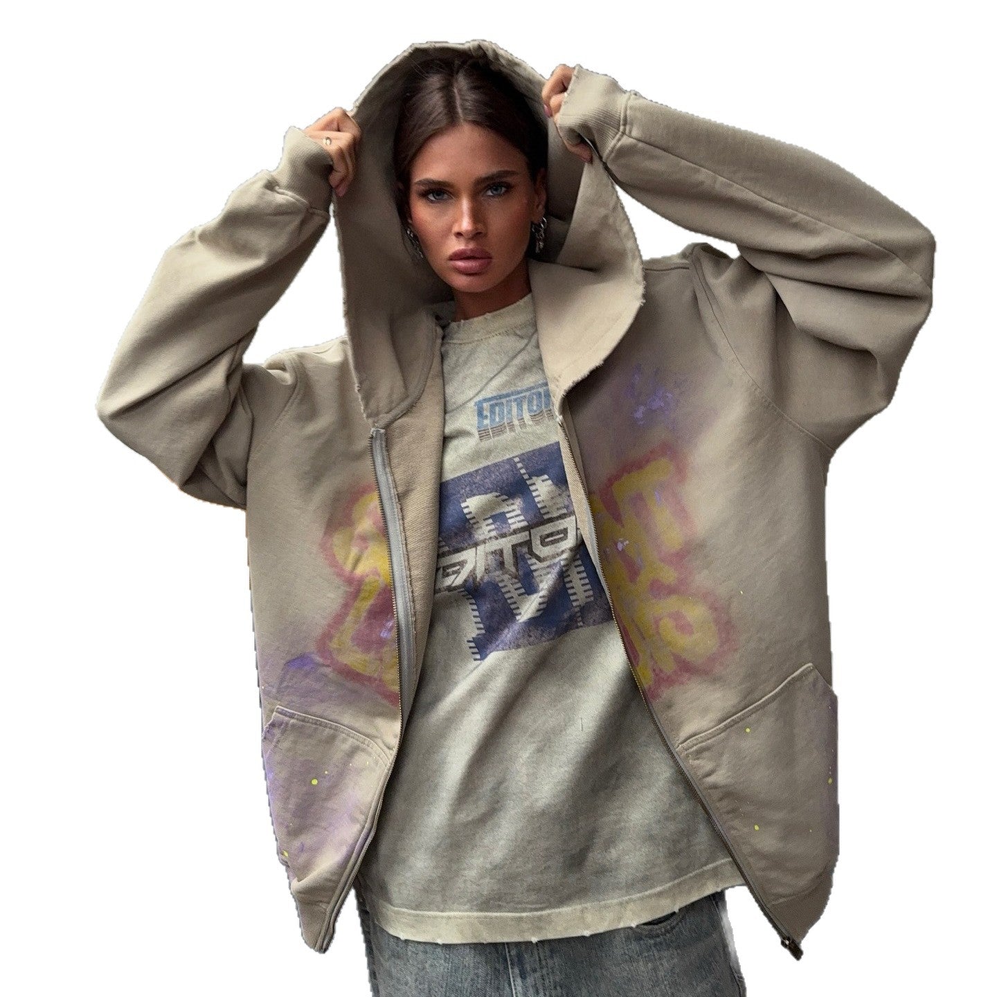 Damska bluza z kapturem Graffiti Eloura-Moda