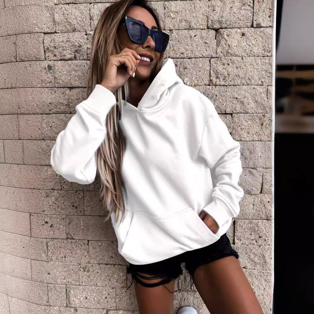 Damska bluza z kapturem z miękkim polarem wewnętrznym i luźnym krojem Eloura-Moda