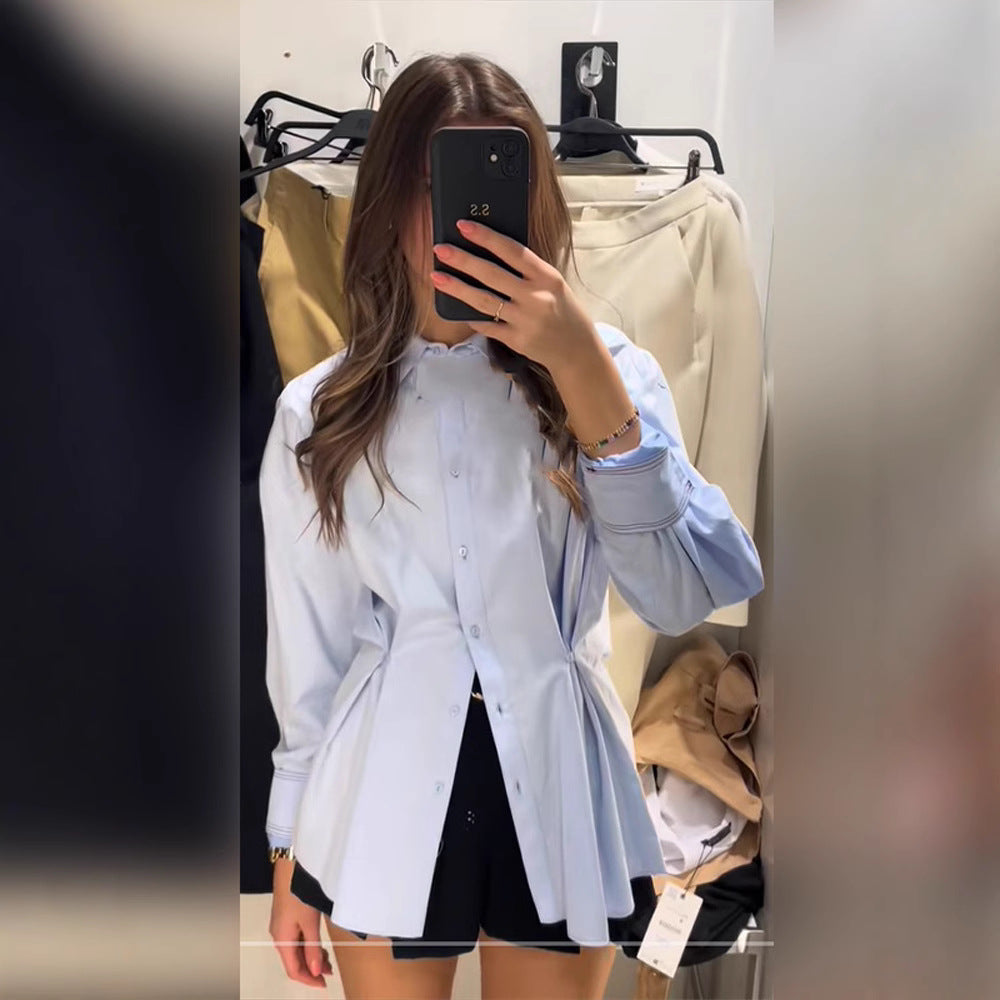 Damska bluzka w dużych rozmiarach z eleganckim detalem sznurowania Eloura-Moda