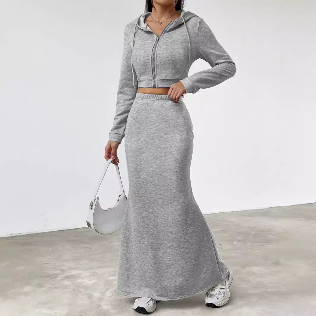 Zestaw damski Hoodie i maxi spódnica Eloura-Moda