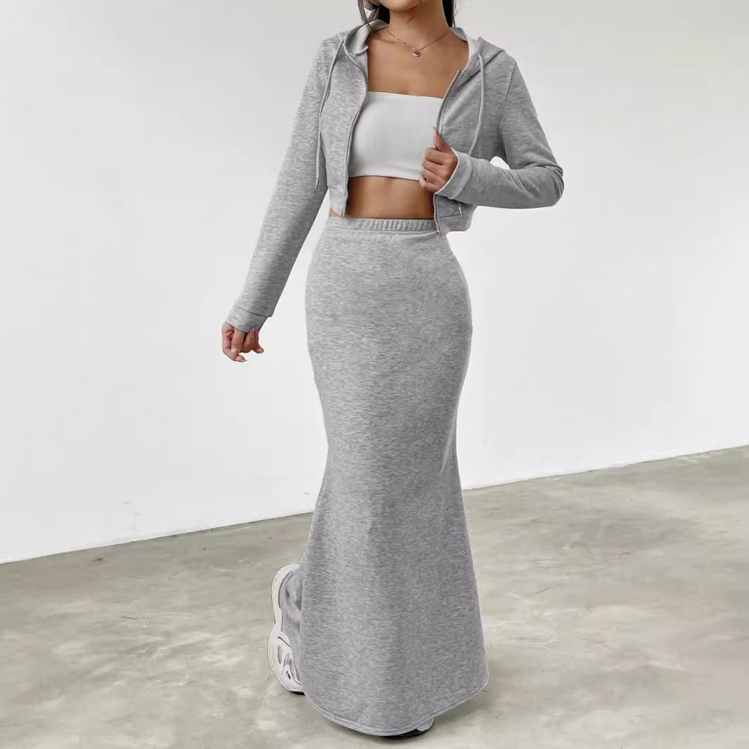 Zestaw damski Hoodie i maxi spódnica Eloura-Moda