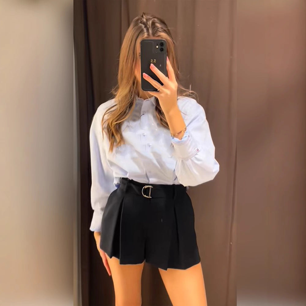 Damska bluzka w dużych rozmiarach z eleganckim detalem sznurowania Eloura-Moda