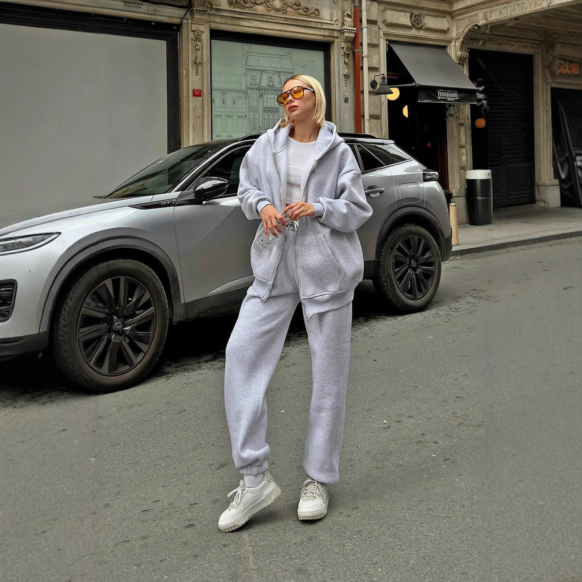 Zestaw damski luźny hoodie i spodnie dresowe Eloura-Moda