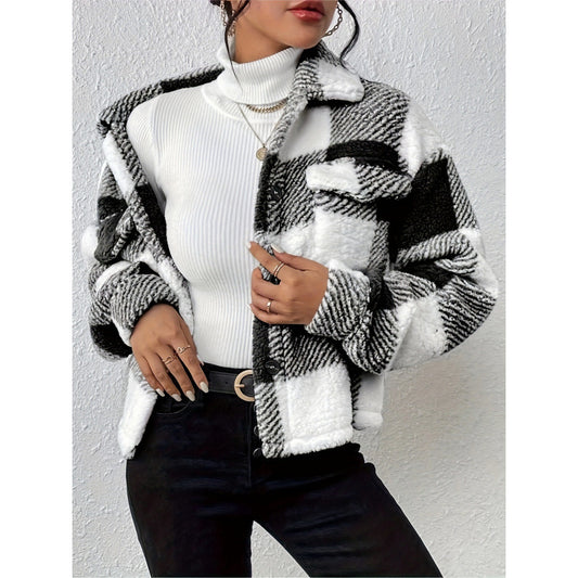 Damska bluza polarowa w kratę Eloura-Moda