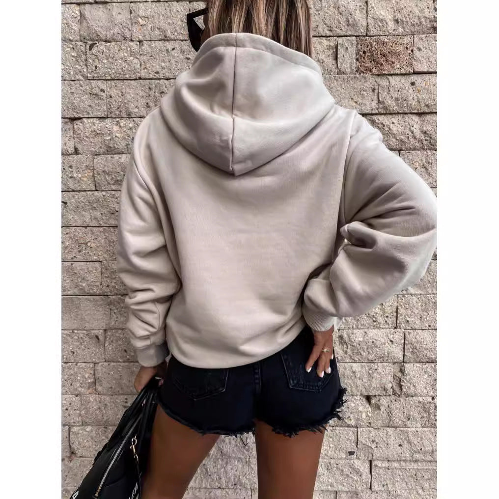 Damska bluza z kapturem z miękkim polarem wewnętrznym i luźnym krojem Eloura-Moda
