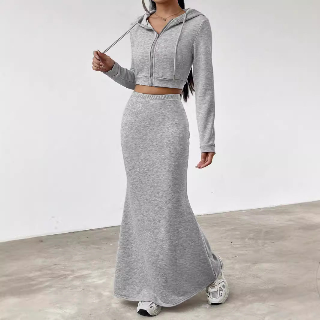 Zestaw damski Hoodie i maxi spódnica Eloura-Moda