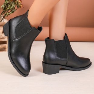 Botki Chelsea damskie z wegańskiej skóry z elastycznymi wstawkami bocznymi Eloura-Moda