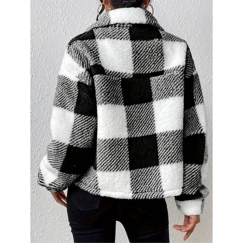Damska bluza polarowa w kratę Eloura-Moda