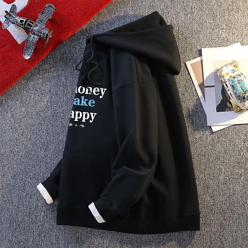 Damska bluza z kapturem z inspirującym nadrukiem i luźnym krojem Eloura-Moda