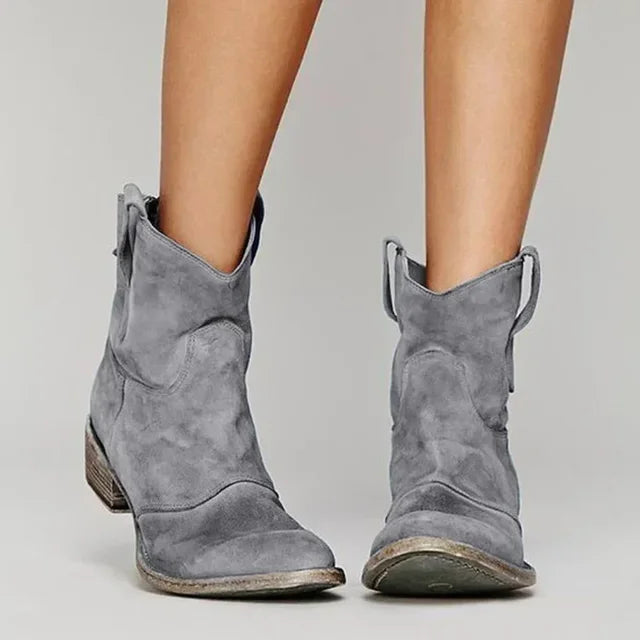 Women's cowboy boots with suede finish