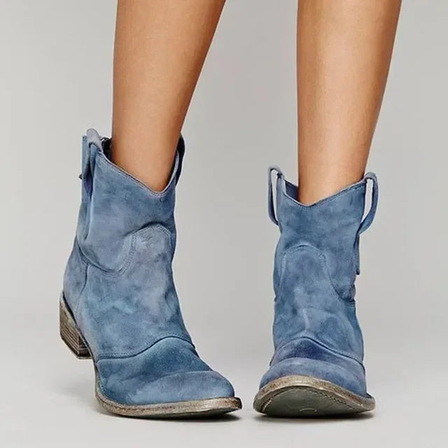 Women's cowboy boots with suede finish