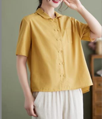 White linen shirt with medium sleeve