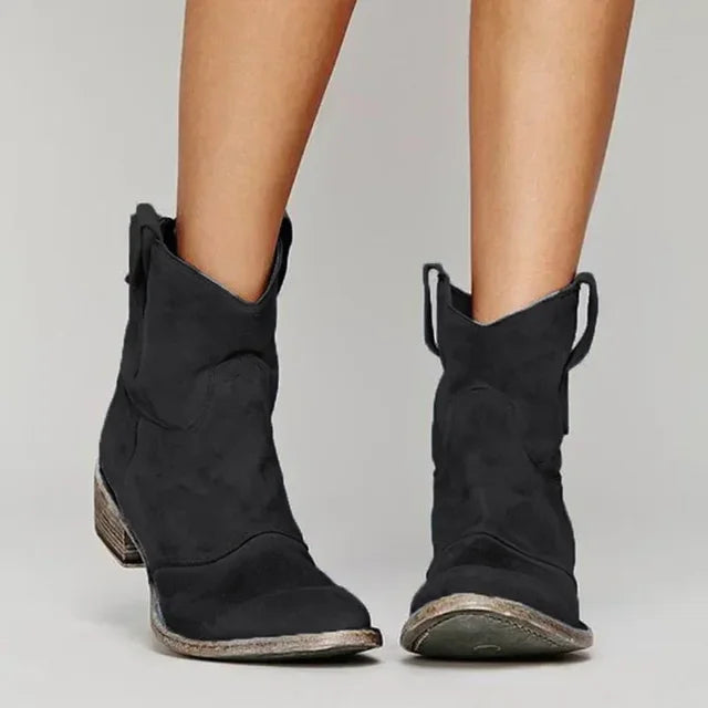 Women's cowboy boots with suede finish