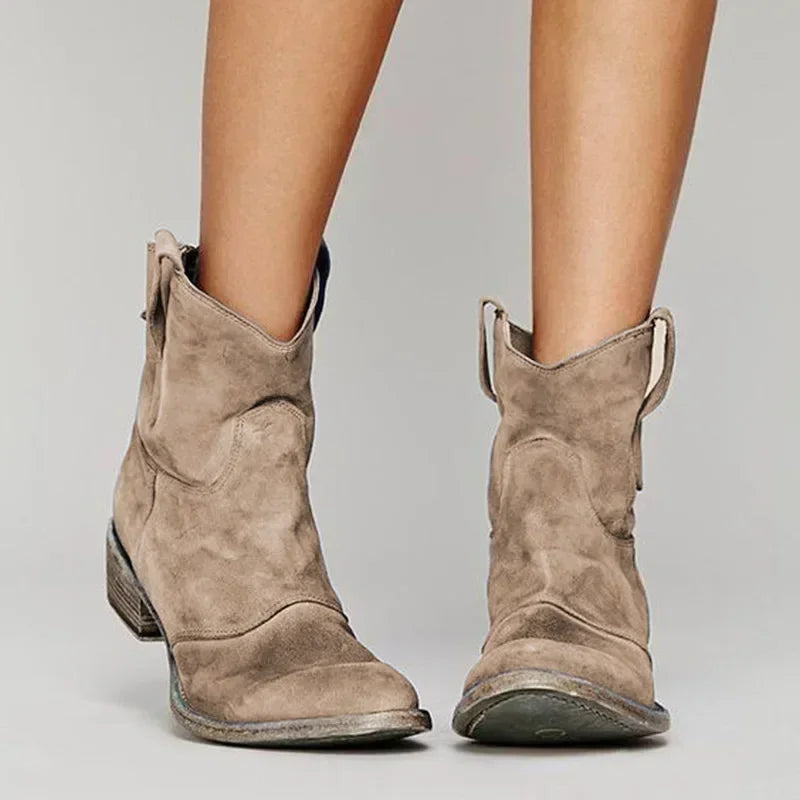 Women's cowboy boots with suede finish
