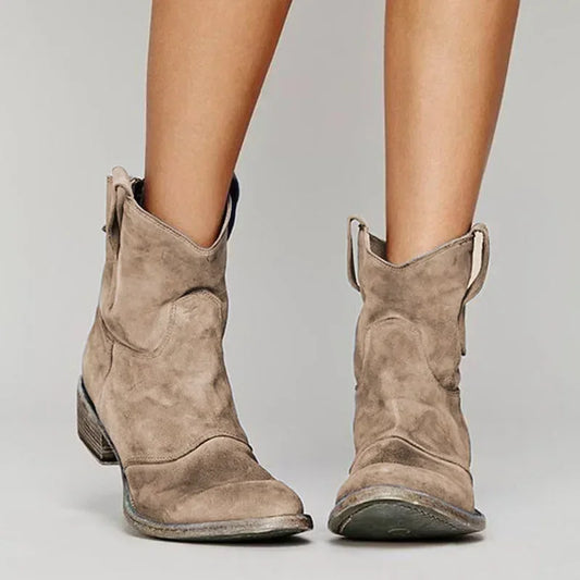 Women's cowboy boots with suede finish