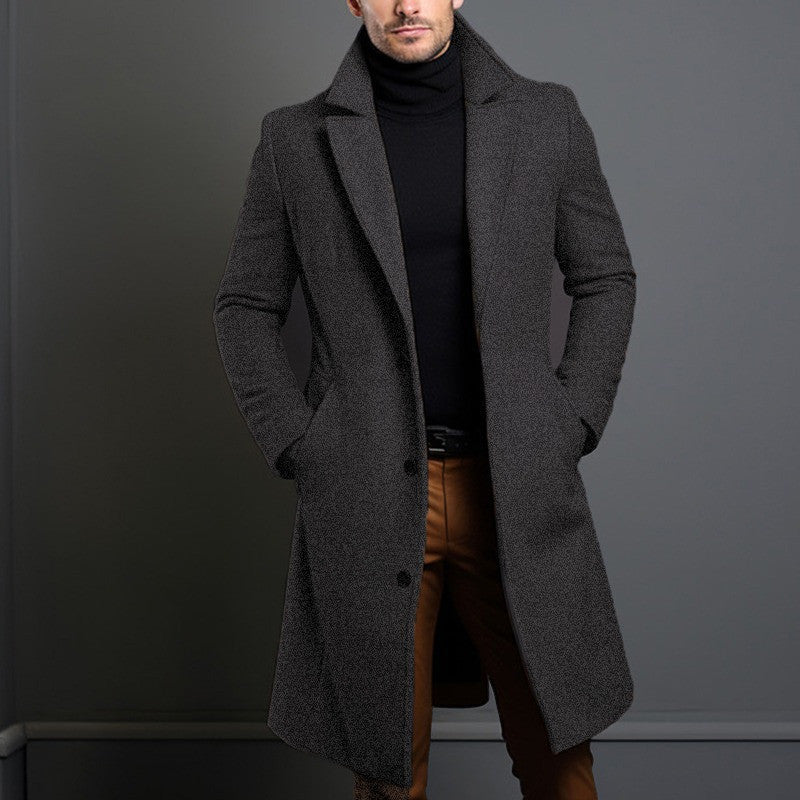 Aleksander - Wool men's coat with a straight cut