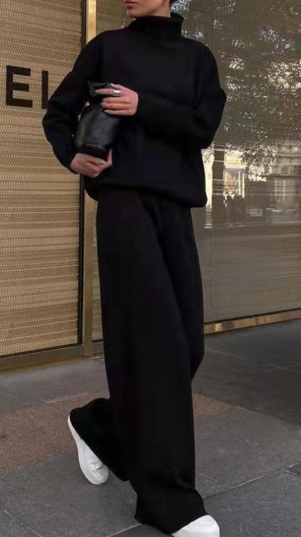 Sienna - Damski komplet dzianinowy z golfem elegancki casualowy