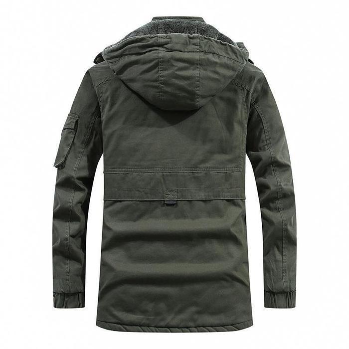 Winter jacket with hood and fleece lining